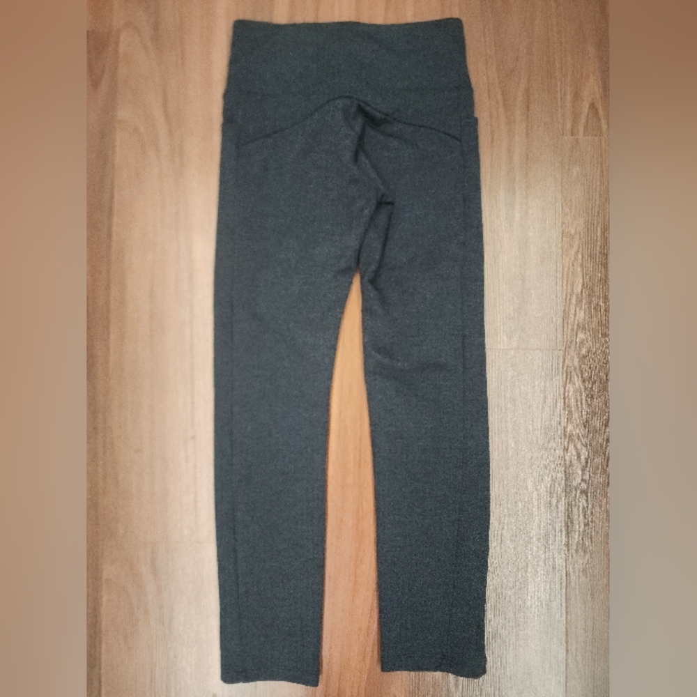 Athleta Herringbone Textured Leggings High Rise Ankle Slit Gray XS Style 353504 - Picture 3 of 11